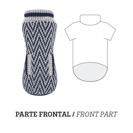 Nayeco Jersey Punto Birmingham 25 cm para Perro - Elegante Diseño con Cenefa Triangular y Ojal para Correa