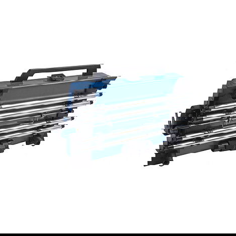 CAMPINGAZ 400 SGR - Parrilla de Gas Portátil, 5200 W, Color Azul y Plata, Superficie Rectangular de Acero, 530x290 mm