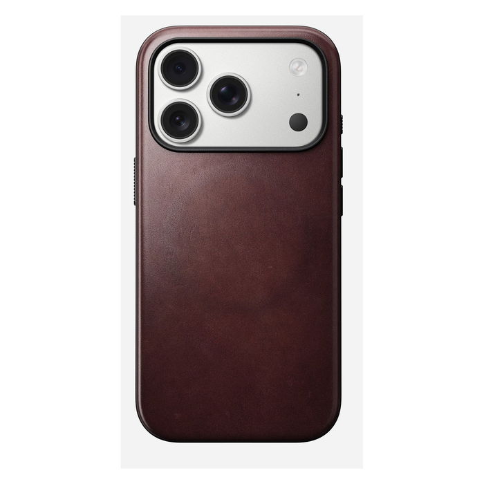 Nomad Modern Leather Case iPhone 17 Pro Burgundy Horween - Funda de Cuero