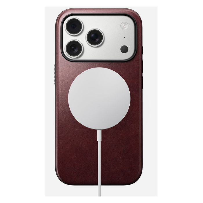 Nomad Modern Leather Case iPhone 17 Pro Burgundy Horween - Funda de Cuero