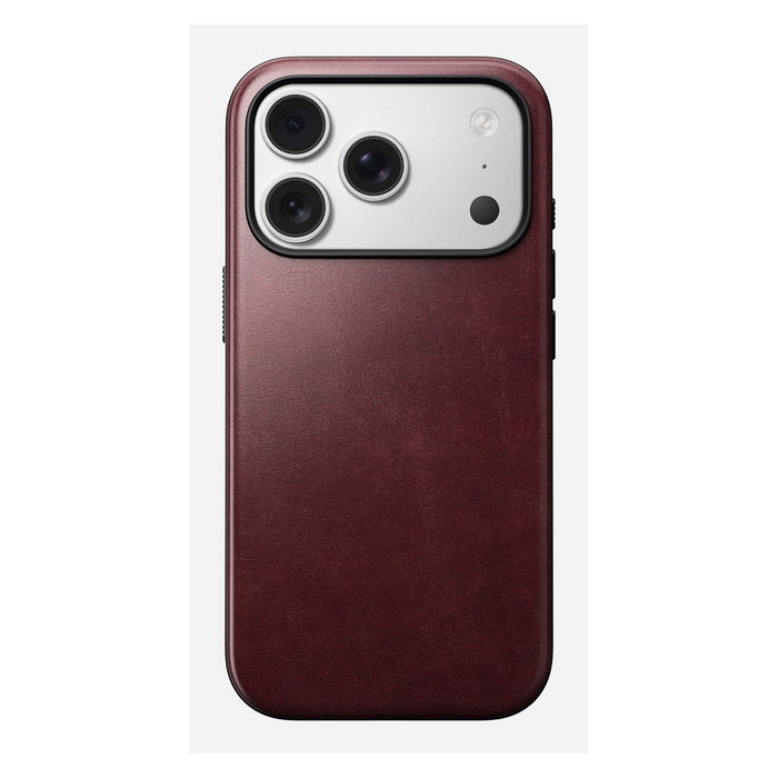 Nomad Modern Leather Case iPhone 17 Pro Burgundy Horween - Funda de Cuero