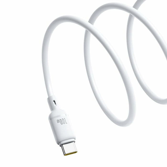 BASEUS Silky Series Cable de Carga Rápida USB-C a USB-C 100W 1m Blanco BASEUS Silky Series Cable de Carga Rápida USB-C a USB-C 100W 1m Blanco