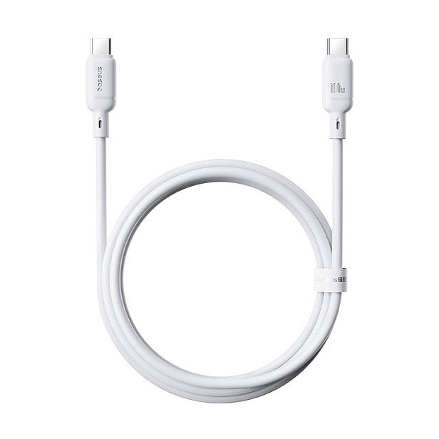 BASEUS Silky Series Cable de Carga Rápida USB-C a USB-C 100W 1m Blanco BASEUS Silky Series Cable de Carga Rápida USB-C a USB-C 100W 1m Blanco