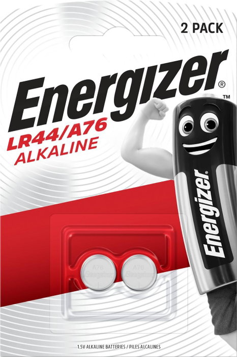 Energizer Pilas de Botón Alcalinas LR44 1,5V Blíster de 2 unidades
