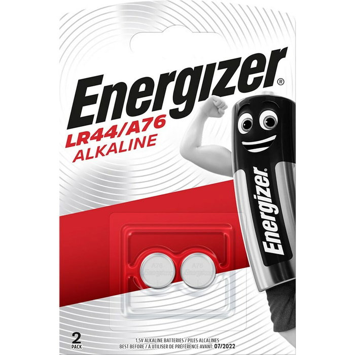Energizer Pilas de Botón Alcalinas LR44 1,5V Blíster de 2 unidades