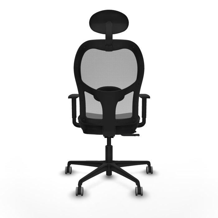 PIQUERAS Y CRESPO Silla de oficina Jorquera con mecanismo Sincro/Traslack, Malla Gris y Similpiel Negro