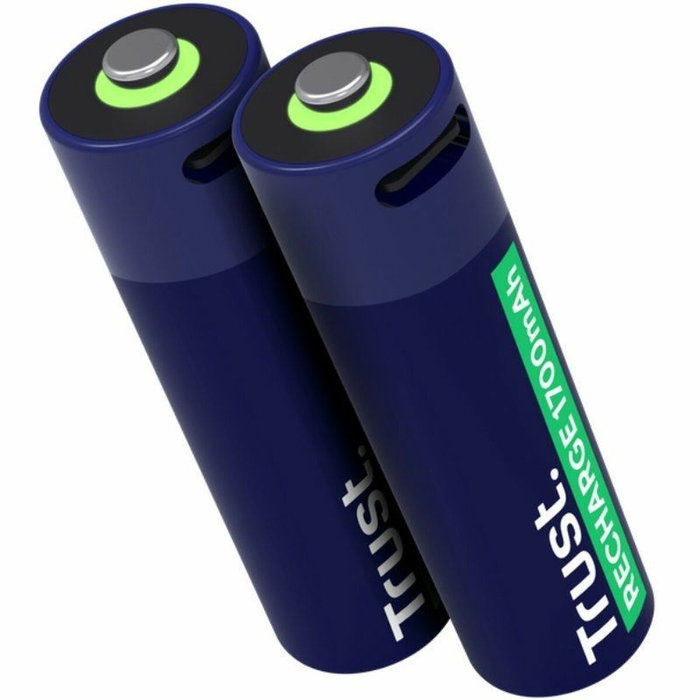 Trust Pilas Recargables AA 1700 mAh USB-C Pack de 2 Trust Pilas Recargables AA 1700 mAh USB-C Pack de 2