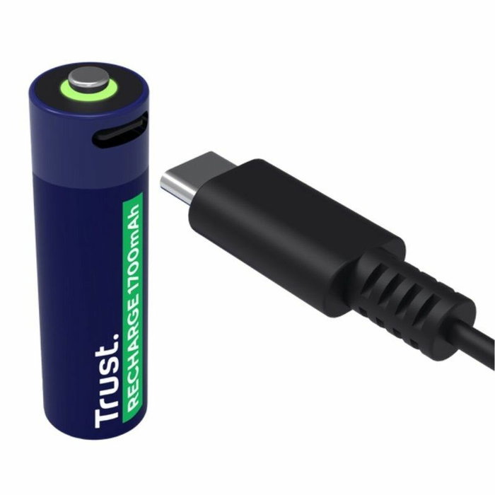 Trust Pilas Recargables AA 1700 mAh USB-C Pack de 2 Trust Pilas Recargables AA 1700 mAh USB-C Pack de 2