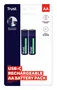 Trust Pack de 2 Pilas Recargables AA 1700 mAh USB-C 25584