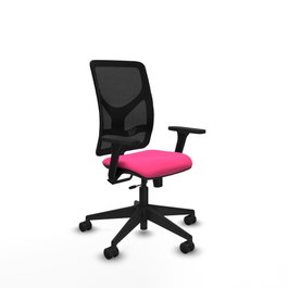 PIQUERAS Y CRESPO Silla de oficina Motilla con mecanismo Sincro/Traslack, Rosa y Negro