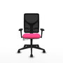PIQUERAS Y CRESPO Silla de oficina Motilla con mecanismo Sincro/Traslack, Rosa y Negro