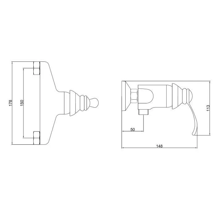 Edouard Rousseau Mezclador de ducha BYRON cromado Cartucho Cerámica Ø 4 cm Latón Distancia 15 cm