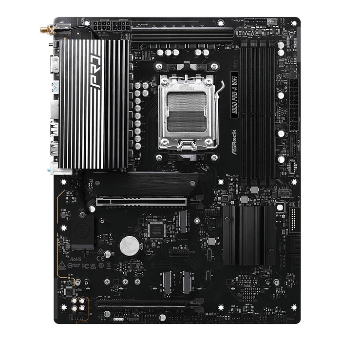 ASRock B850 Pro-A WiFi, Placa Base ATX, Socket AM5, AMD B850, Wi-Fi 6E, Bluetooth 5.2, 4x M.2, DDR5, 256 GB Max, 2.5G LAN, HDMI 2.1, USB-C