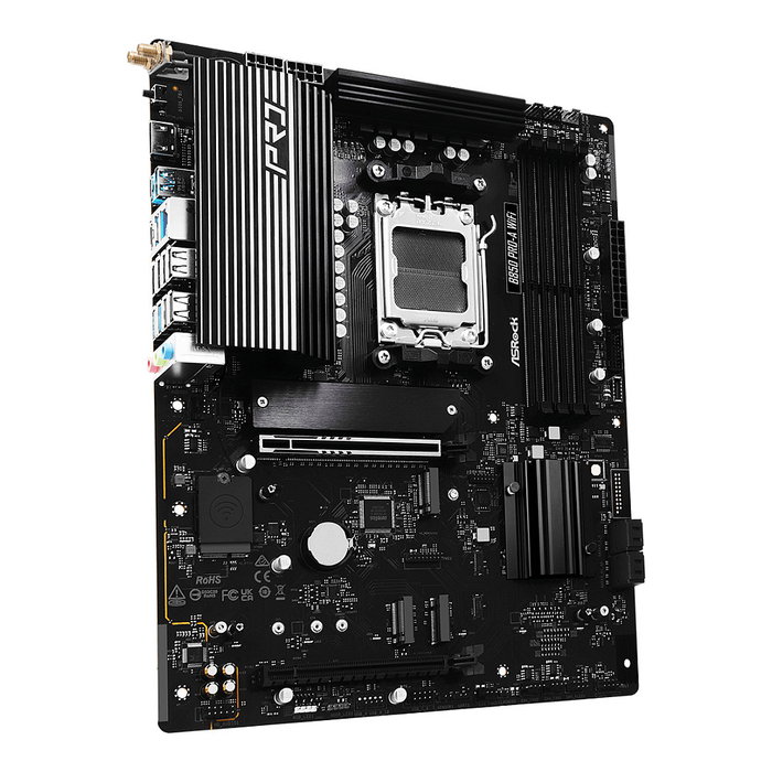 ASRock B850 Pro-A WiFi, Placa Base ATX, Socket AM5, AMD B850, Wi-Fi 6E, Bluetooth 5.2, 4x M.2, DDR5, 256 GB Max, 2.5G LAN, HDMI 2.1, USB-C