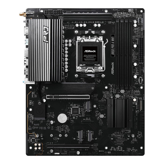 ASRock B850 Pro-A WiFi, Placa Base ATX, Socket AM5, AMD B850, Wi-Fi 6E, Bluetooth 5.2, 4x M.2, DDR5, 256 GB Max, 2.5G LAN, HDMI 2.1, USB-C