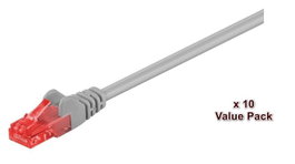 MicroConnect Cable de Red CAT6 U/UTP 5m, Gris (Pack de 10 unidades)