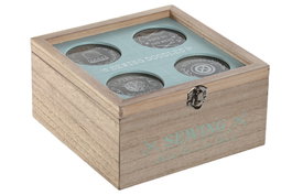 DKD Home Decor Costurero MDF y Cristal Natural