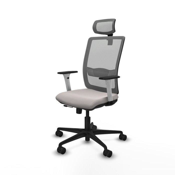 PIQUERAS Y CRESPO Silla de oficina Haches con mecanismo Sincro/Traslack, Blanco y Gris PIQUERAS Y CRESPO Silla de oficina Haches con mecanismo Sincro/Traslack, Blanco y Gris