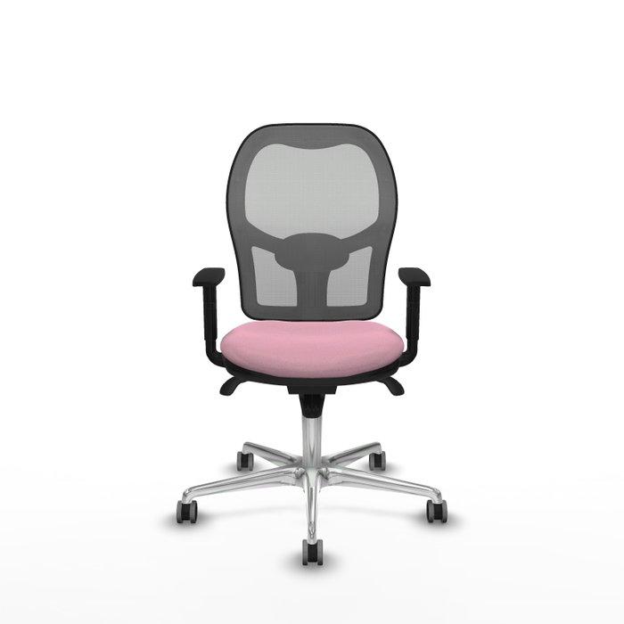 PIQUERAS Y CRESPO Silla de oficina Jorquera con mecanismo Sincro, tela Rosa y malla Gris PIQUERAS Y CRESPO Silla de oficina Jorquera con mecanismo Sincro, tela Rosa y malla Gris