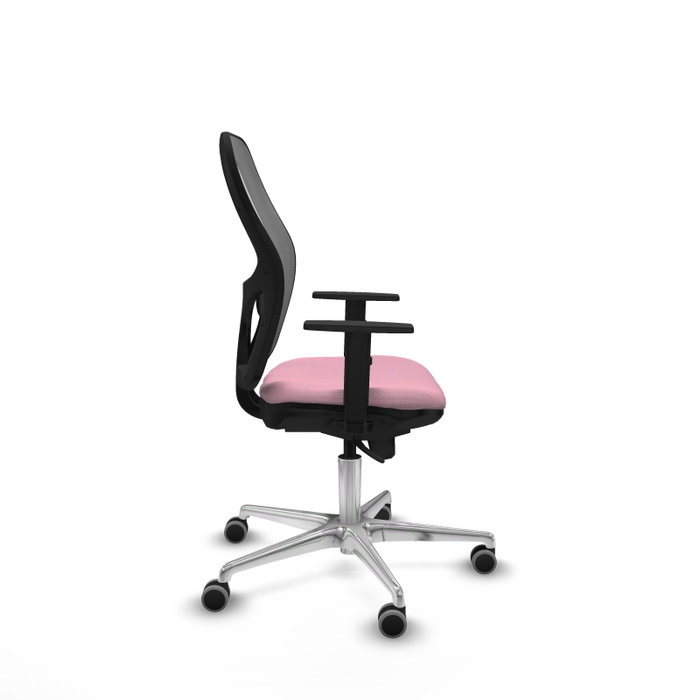 PIQUERAS Y CRESPO Silla de oficina Jorquera con mecanismo Sincro, tela Rosa y malla Gris PIQUERAS Y CRESPO Silla de oficina Jorquera con mecanismo Sincro, tela Rosa y malla Gris