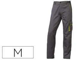 Deltaplus Pantalón de Trabajo Panostyle Gris Verde Talla M con Cintura Ajustable y 5 Bolsillos