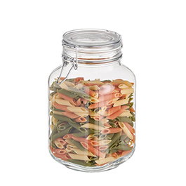 APS Dispensador de Cereales de Madera con Bote de Cristal, Capacidad 2 L, 22x12x12 cm