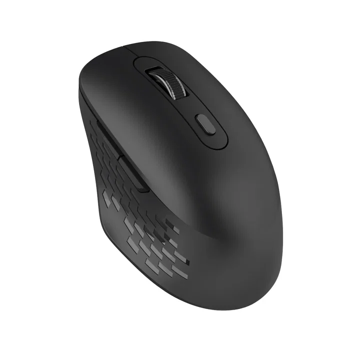 Nilox Ratón Óptico Inalámbrico Bluetooth/USB Dual para Oficina, 1600 DPI, 6 Botones Programables, Negro, Compacto y Ergonómico