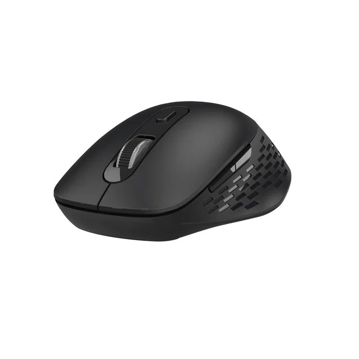 Nilox Ratón Óptico Inalámbrico Bluetooth/USB Dual para Oficina, 1600 DPI, 6 Botones Programables, Negro, Compacto y Ergonómico