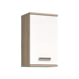 Forte VERH10Q34 Armario Mural Blanco / Roble Sonoma 1 Puerta Mueble de Baño 68,8 x 29 x 40,2 cm