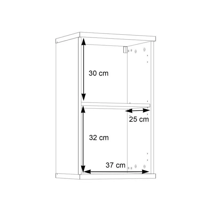 Forte VERH10Q34 Armario Mural Blanco / Roble Sonoma 1 Puerta Mueble de Baño 68,8 x 29 x 40,2 cm
