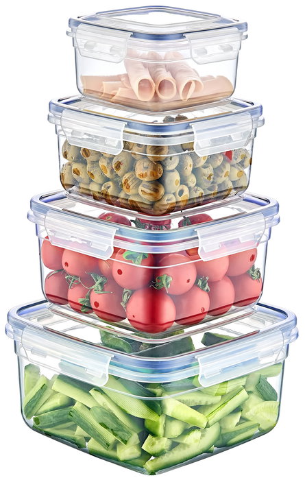 Dem Fiambrera Hermética Cuadrada 900Ml 14,5x8,1x14,3Cm (12 Unidades)