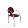 PIQUERAS Y CRESPO Silla Hellín Granate con Brazos Fijos