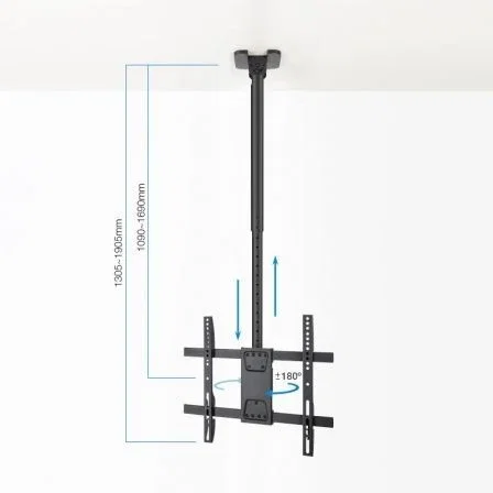 TooQ Soporte Techo Giratorio/Inclinable/Nivelable LPCE1175TSLI-XL-B para TV 32-75" hasta 60kg