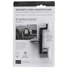 Be Mix Soporte Móvil Universal Para Coche con Rotación 360°, Ajustable 5-9 cm, Compatible con Smartphones
