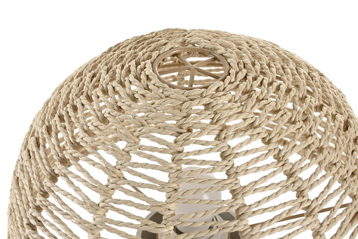 DKD Home Decor Lámpara de Sobremesa Metal y Cuerda Seta Blanco y Marrón Claro DKD Home Decor Lámpara de Sobremesa Metal y Cuerda Seta Blanco y Marrón Claro