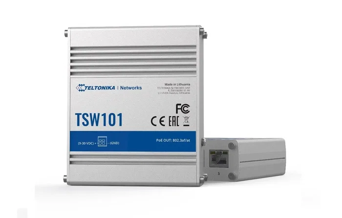 Teltonika Networks TSW101 Switch Industrial Gigabit con 4 puertos PoE+