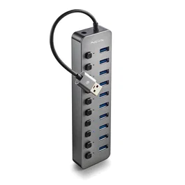 NGS IHUB10 Hub USB 3.2 Gen 1 de 10 Puertos Tipo-A, 5000 Mbit/s, Alimentación por Corriente Alterna, Cable 0.18m, Negro