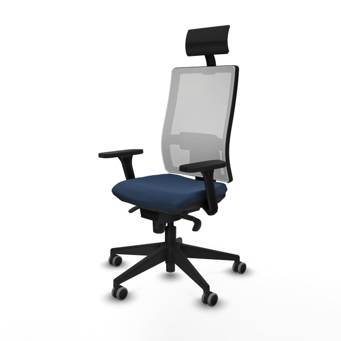 PIQUERAS Y CRESPO Silla de oficina Horna con mecanismo Sincro, Azul marino y Blanco PIQUERAS Y CRESPO Silla de oficina Horna con mecanismo Sincro, Azul marino y Blanco