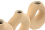 DKD Home Decor Set de 3 Jarrones de Gres Blanco y Beige
