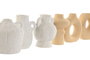 DKD Home Decor Set de 3 Jarrones de Gres Blanco y Beige