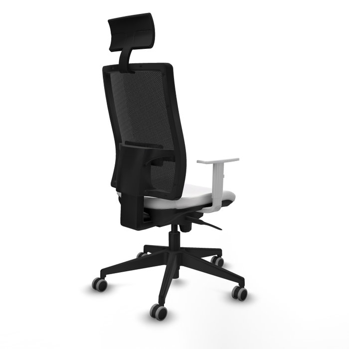 PIQUERAS Y CRESPO Silla de oficina Horna con mecanismo Sincro, Blanco y Negro