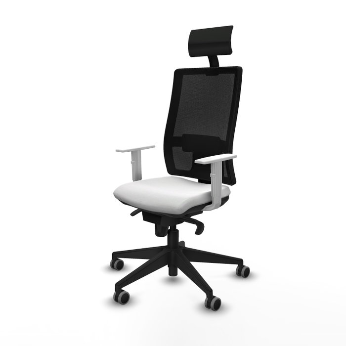 PIQUERAS Y CRESPO Silla de oficina Horna con mecanismo Sincro, Blanco y Negro