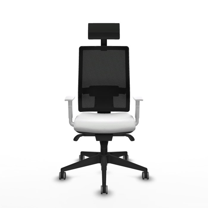PIQUERAS Y CRESPO Silla de oficina Horna con mecanismo Sincro, Blanco y Negro