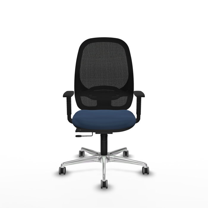 PIQUERAS Y CRESPO Silla de oficina Cilanco con mecanismo Sincro/Traslack, Azul marino y Negro