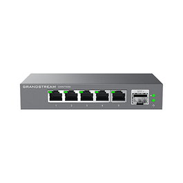 Grandstream GWN7700M Switch 2.5G Ethernet No Administrado, 5 Puertos RJ-45, 1 SFP+, QoS, Jumbo Frames, MAC Filtro, 12V DC - Negro