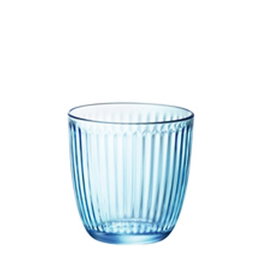 Bormioli Line Vaso de Vidrio Azul, 29 cl, 85 mm de Alto y Diámetro, con Borde Grueso, Cristalería (Set de 12)