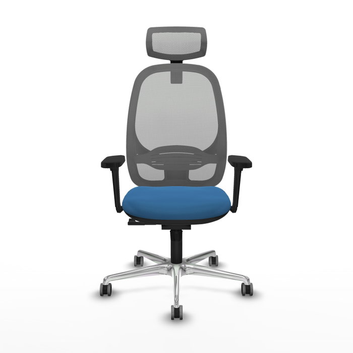 PIQUERAS Y CRESPO Silla de oficina Cilanco con mecanismo Sincro, Azul claro y Gris