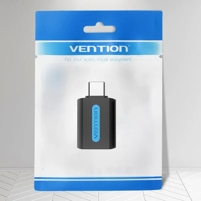 Vention CDUB0 Adaptador USB-C Macho a USB-A Hembra USB 3.0 (USB 3.2 Gen 1) 5 Gbps para Conectar Teléfono a Flash Drive, Tablet a Teclado - Negro