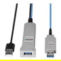 LINDY Cable USB 3.0 43345 de 30 m Fibra óptica 5 Gbit/s, USB A Macho a 2x USB A (Macho/Hembra), Azul/Plata