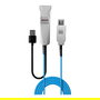 LINDY Cable USB 3.0 43345 de 30 m Fibra óptica 5 Gbit/s, USB A Macho a 2x USB A (Macho/Hembra), Azul/Plata